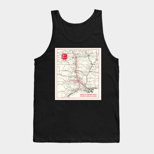 1953 Kansas City Southern Map Tank Top by Bonita Vista Photography